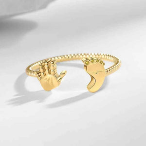 Adorable Baby Foot & Hand Adjustable Ring – Dainty, Unique & Comfortable Gift for Women & Girls